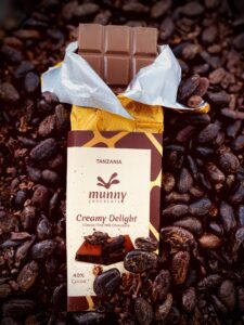 Munny Chocolate bar, 'The Real Tanzanian Chocolate' made in Tanzania