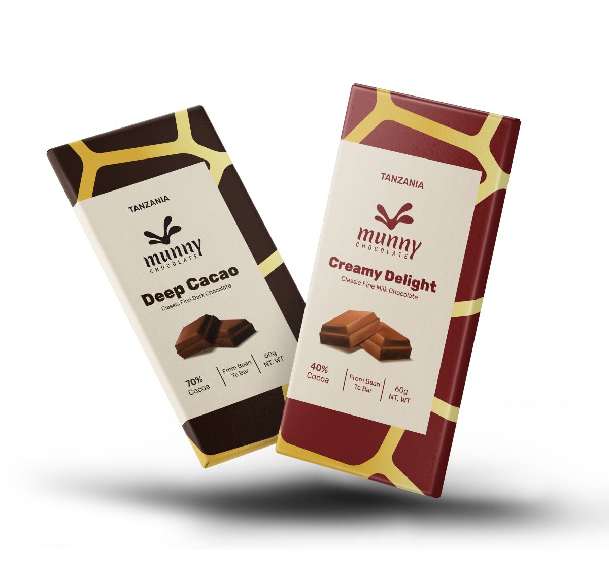 Two Real Tanzanian Chocolate Bars